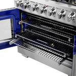 Forno Capriasca 36-Inch Freestanding French Door Gas Range, 6 Burners, Convection Oven, Energy Efficient - BonPrix Électroménagers