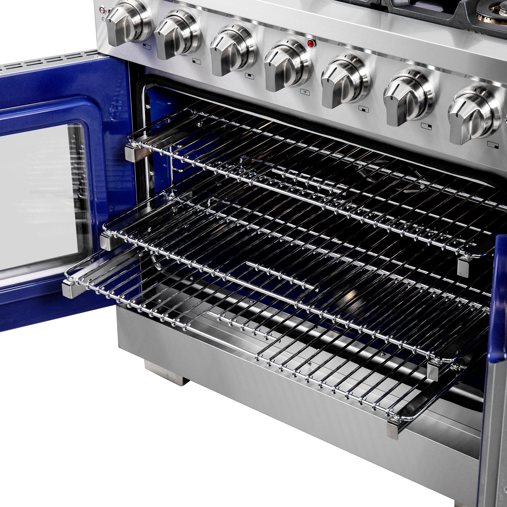 Forno Capriasca 36-Inch Freestanding French Door Gas Range, 6 Burners, Convection Oven, Energy Efficient - BonPrix Électroménagers