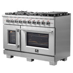 Forno Capriasca 48-Inch Freestanding French Door Gas Range, 8 Burners, Convection Oven, Energy Efficient - BonPrix Électroménagers