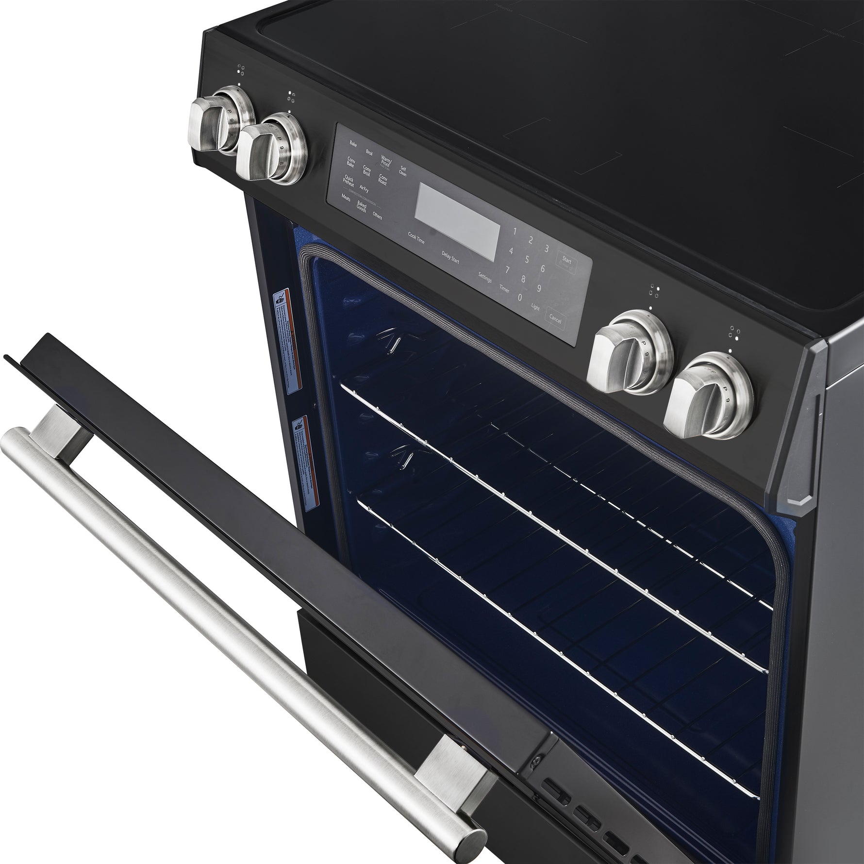 Forno Donatello Espresso 30-Inch Slide-In Black Induction Range, Convection Oven, 5 Cooking Zones, Touch Control Panel - BonPrix Électroménagers