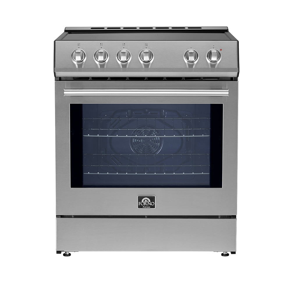 Forno Leonardo Espresso 30-Inch Slide-In Stainless Steel Induction Range, Convection Oven, 5 Cooking Zones - BonPrix Électroménagers