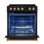 Forno Leonardo Espresso 30-Inch Slide-In Black Induction Range, Convection Oven, 5 Cooking Zones, Touch Control Panel - BonPrix Électroménagers