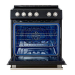 Forno Leonardo Espresso 30-Inch Slide-In Black Induction Range, Convection Oven, 5 Cooking Zones, Touch Control Panel - BonPrix Électroménagers