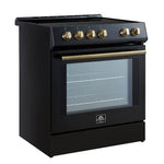 Forno Leonardo Espresso 30-Inch Slide-In Black Induction Range, Convection Oven, 5 Cooking Zones, Touch Control Panel - BonPrix Électroménagers
