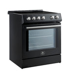 Forno Leonardo Espresso 30-Inch Slide-In Black Induction Range, Convection Oven, 5 Cooking Zones, Touch Control Panel - BonPrix Électroménagers