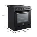 Forno Leonardo Espresso 30-Inch Slide-In Black Induction Range, Convection Oven, 5 Cooking Zones, Touch Control Panel - BonPrix Électroménagers