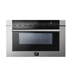 Forno Capoliveri 24-Inch Microwave Drawer, Stainless Steel, 1.2 cu.ft, 1500 Watts, Built-In, Touch Control LCD Display, Auto-Touch Open/Close, 11 Power Levels, Sensor Cooking - BonPrix Électroménagers