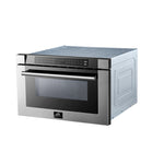 Forno Capoliveri 24-Inch Microwave Drawer, Stainless Steel, 1.2 cu.ft, 1500 Watts, Built-In, Touch Control LCD Display, Auto-Touch Open/Close, 11 Power Levels, Sensor Cooking - BonPrix Électroménagers