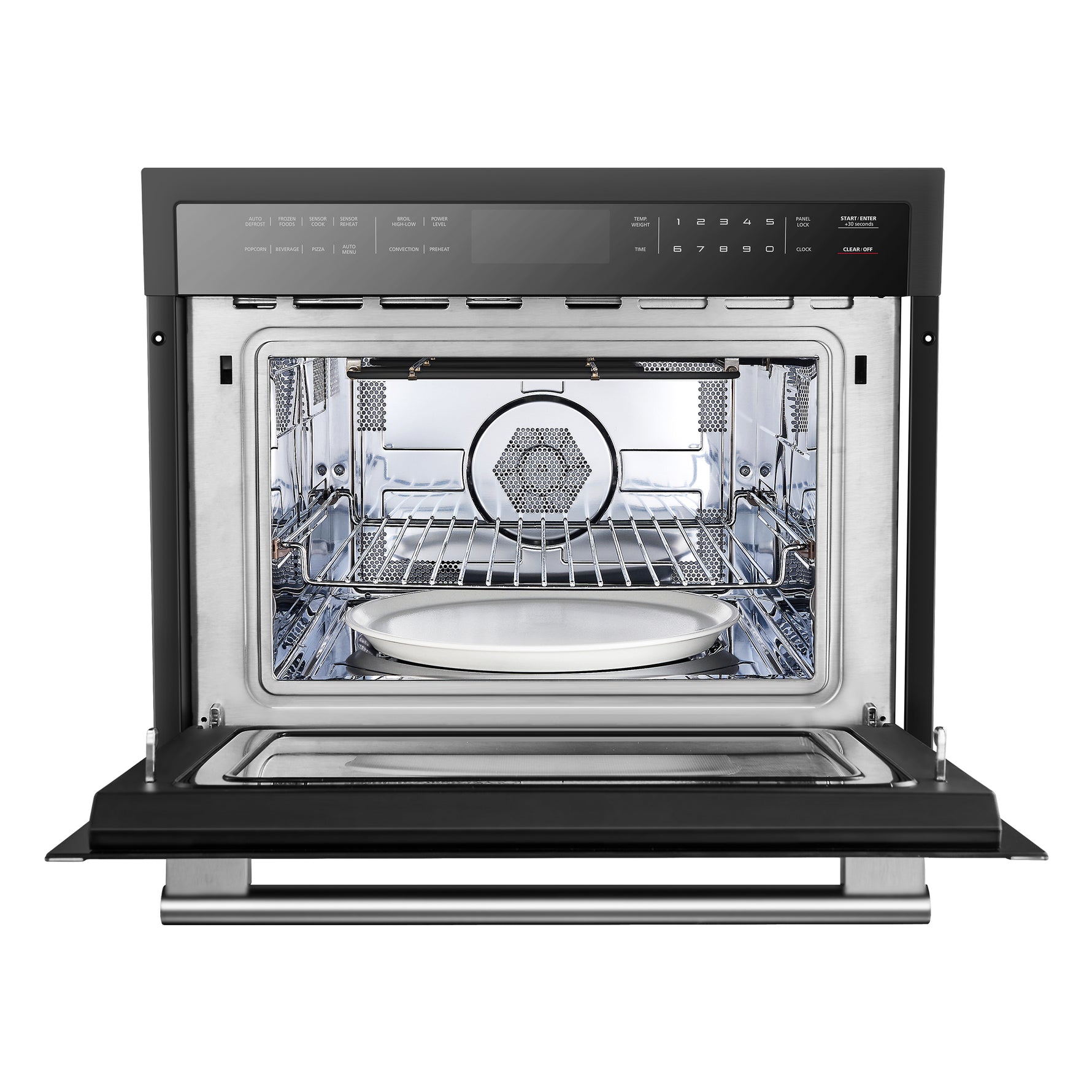 Forno Oliena Espresso Black 24-Inch Built-In Microwave and Convection Oven Combo, 1.6 cu.ft, 1750W Convection, 1000W Microwave, Stainless Steel Interior, Glass Touch Controls, Sensor Cooking - BonPrix Électroménagers