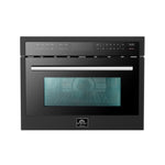 Forno Oliena Espresso Black 24-Inch Built-In Microwave and Convection Oven Combo, 1.6 cu.ft, 1750W Convection, 1000W Microwave, Stainless Steel Interior, Glass Touch Controls, Sensor Cooking - BonPrix Électroménagers