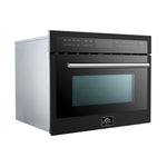 Forno Oliena Espresso Black 24-Inch Built-In Microwave and Convection Oven Combo, 1.6 cu.ft, 1750W Convection, 1000W Microwave, Stainless Steel Interior, Glass Touch Controls, Sensor Cooking - BonPrix Électroménagers