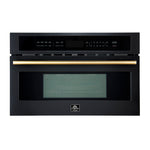 Forno Oliena Espresso Black 30-Inch Built-In Microwave and Convection Oven Combo, 1.6 cu.ft, 1750W Convection, 1000W Microwave, Stainless Steel Interior, Glass Touch Controls, Sensor Cooking - BonPrix Électroménagers