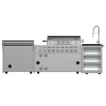 FORNO Bulnes 40-Inch BBQ, 95,000 BTU, 5 Burners, Sear & Rotisserie Infrared with Side Burner, Stainless Steel Outdoor Kitchen with 1.8 cu.ft. Beverage Center & Black Granite Countertops - BonPrix Électroménagers