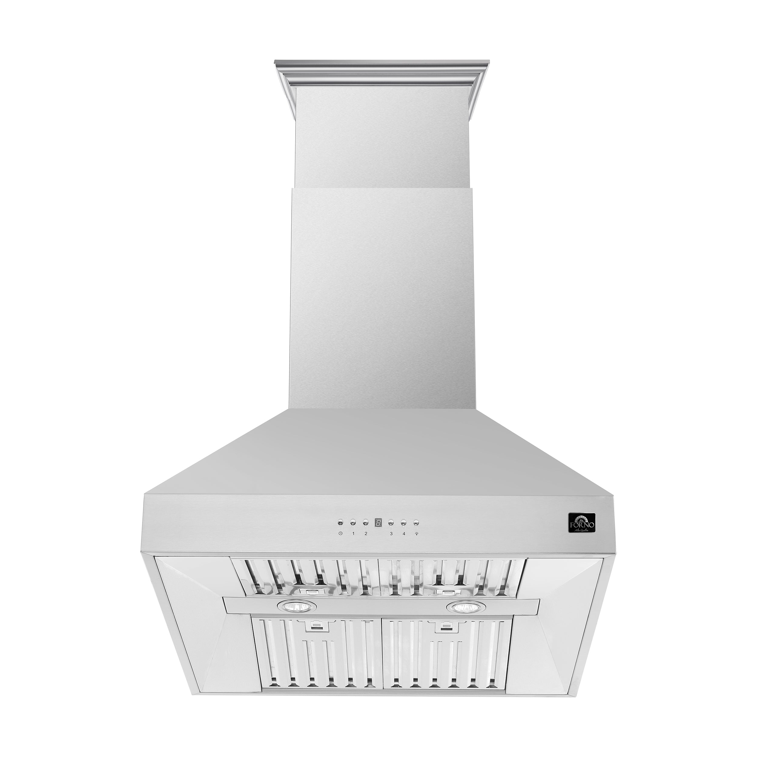 Forno Coppito 30-Inch Island Range Hood, Stainless Steel, LED Lighting, Adjustable Fan Speeds - BonPrix Électroménagers