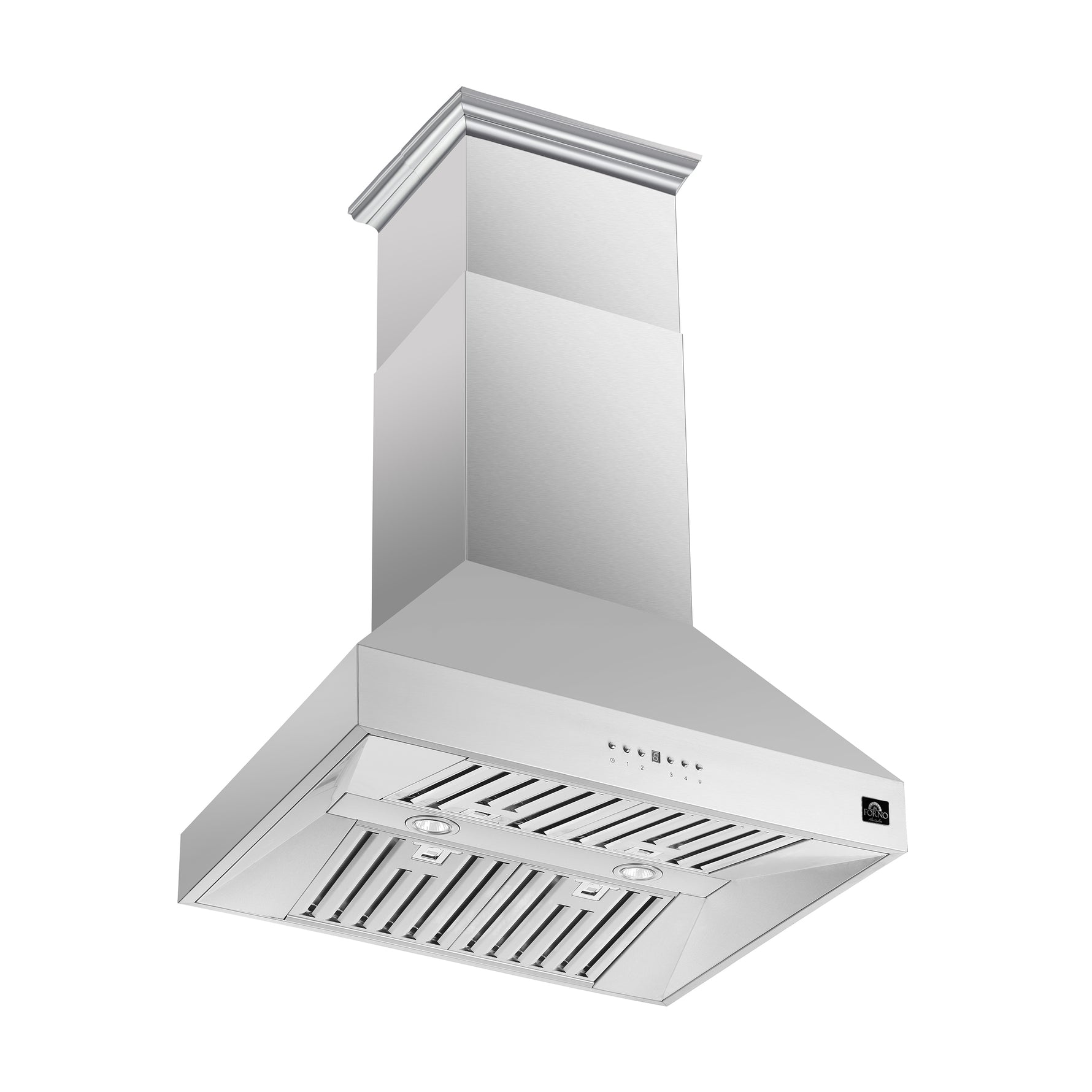 Forno Coppito 30-Inch Island Range Hood, Stainless Steel, LED Lighting, Adjustable Fan Speeds - BonPrix Électroménagers