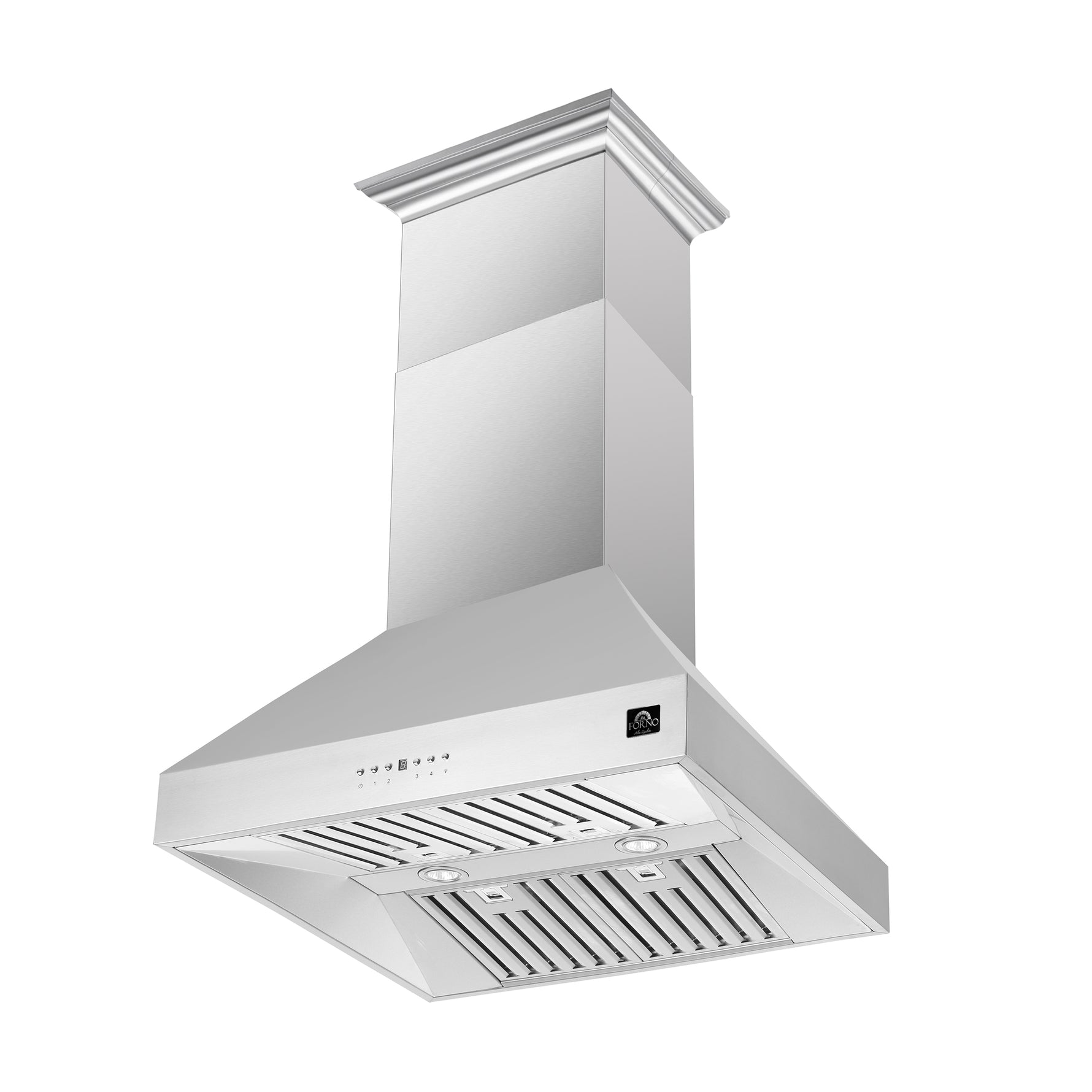 Forno Coppito 30-Inch Island Range Hood, Stainless Steel, LED Lighting, Adjustable Fan Speeds - BonPrix Électroménagers