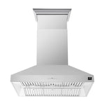 Forno Coppito 48-Inch Island Range Hood, Stainless Steel, LED Lighting, Adjustable Fan Speeds - BonPrix Électroménagers