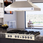 Forno Coppito 48-Inch Island Range Hood, Stainless Steel, LED Lighting, Adjustable Fan Speeds - BonPrix Électroménagers