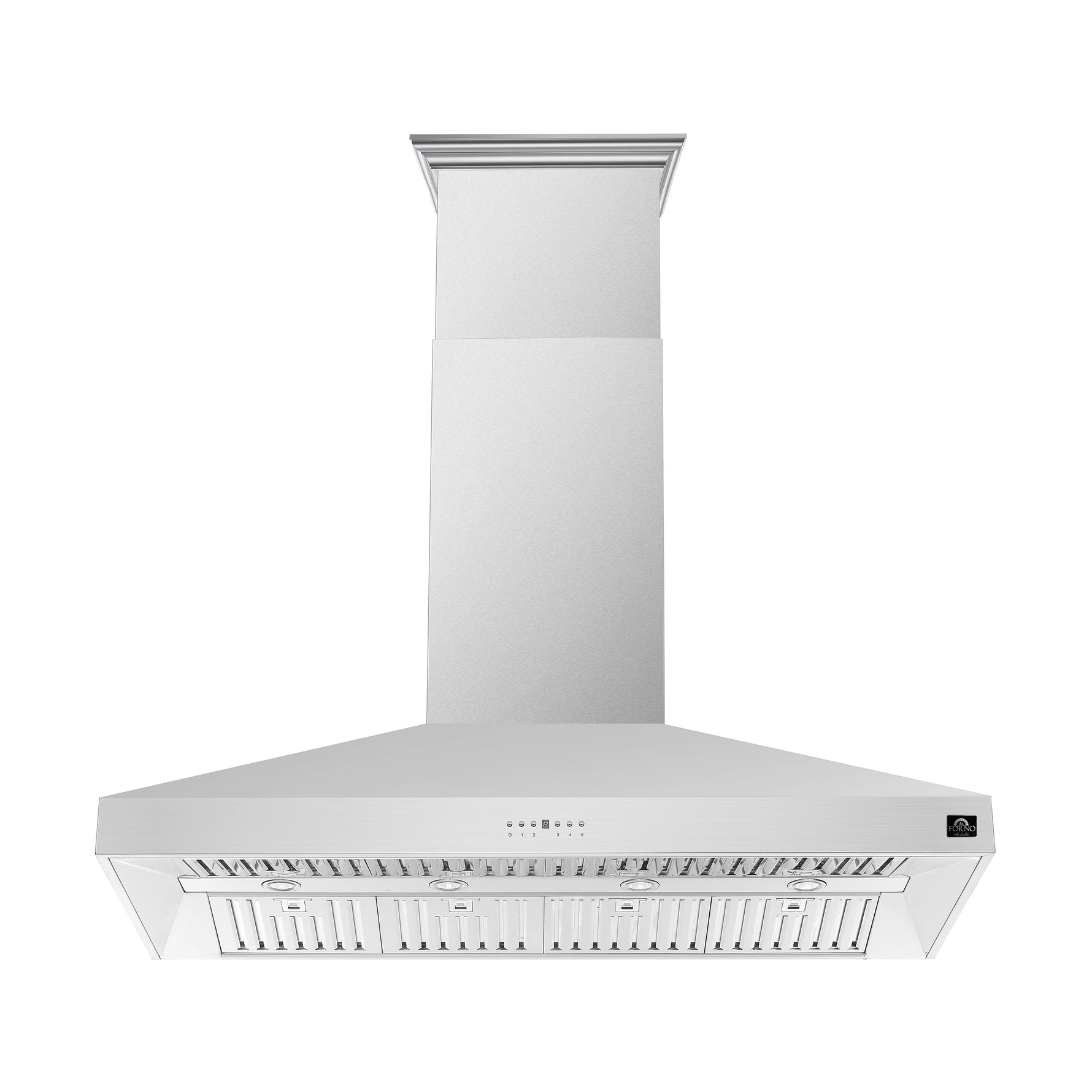 Forno Coppito 60-Inch Island Range Hood, Stainless Steel, LED Lighting, Adjustable Fan Speeds - BonPrix Électroménagers