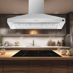 Forno Coppito 60-Inch Island Range Hood, Stainless Steel, LED Lighting, Adjustable Fan Speeds - BonPrix Électroménagers