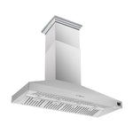 Forno Coppito 60-Inch Island Range Hood, Stainless Steel, LED Lighting, Adjustable Fan Speeds - BonPrix Électroménagers