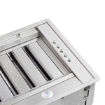Forno Frassanito 48-Inch Recessed Range Hood, Stainless Steel Baffle Filters, LED Lighting - BonPrix Électroménagers