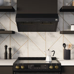 FORNO Premium 2-Piece Kitchen Bundle - Leonardo Espresso 30" Black Range, 30" Black Range Hood - FBDL-002-02CA - BonPrix Électroménagers