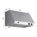 Forno Biagio 30-Inch Wall Mounted Range Hood, Stainless Steel, Heavy Duty - BonPrix Électroménagers