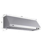 Forno Biagio 60-Inch Wall Mounted Range Hood, Stainless Steel, Heavy Duty - BonPrix Électroménagers