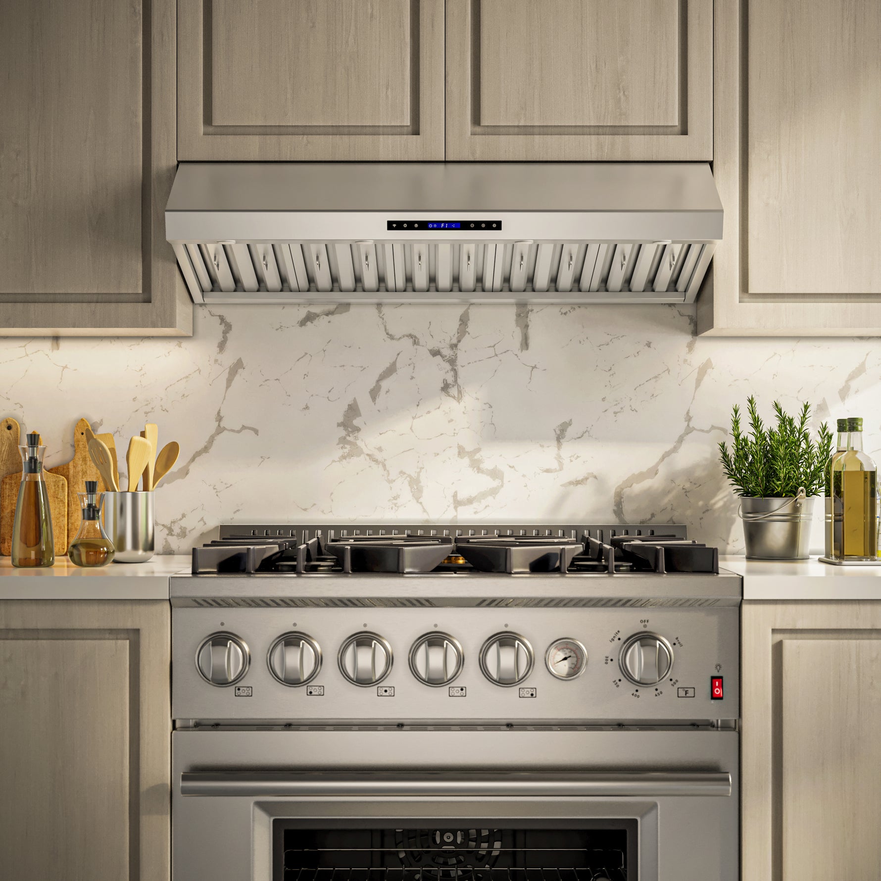 Forno Palazzo 60-Inch Wall Mounted Range Hood, Stainless Steel, Heavy Duty Baffle Filters, Remote Control - BonPrix Électroménagers
