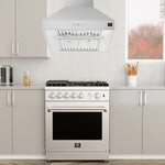 Forno Orvieto 30-Inch Wall Mount Range Hood, LED Lighting, Heavy Duty, Stainless Steel - BonPrix Électroménagers