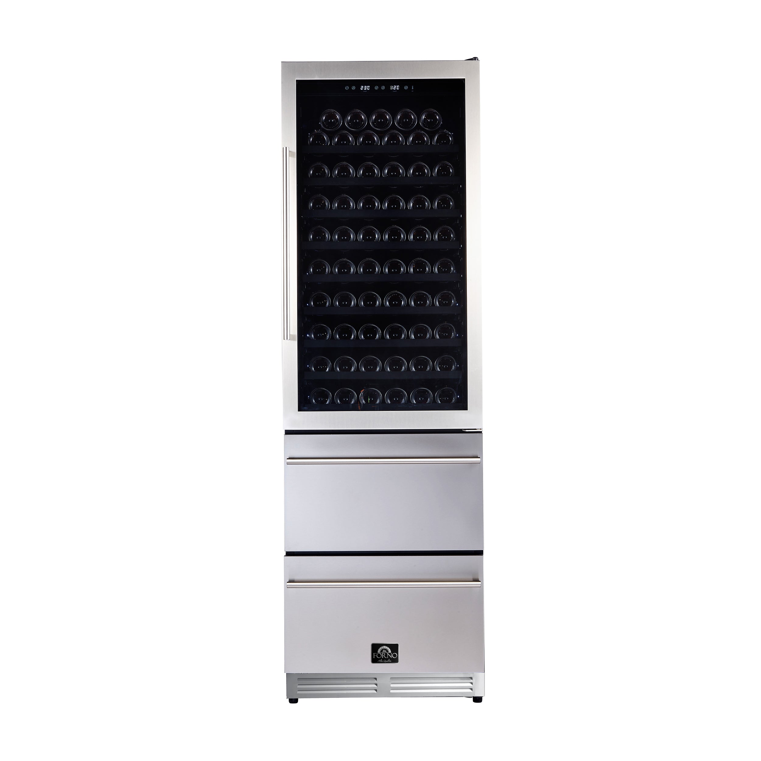 Forno Azienda 24-Inch Dual Temperature Zone Wine Cooler, Up to 108 Bottles, Two Refrigerated Drawers, Adjustable Temperature Zones, Energy Efficient - BonPrix Électroménagers