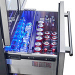 Forno Campania 32-Inch Wine Cooler, Stainless Steel, Dual Wine Zones, Two Beverage Drawers, 17.7 cu.ft - BonPrix Électroménagers