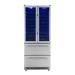 Forno Campania 32-Inch Wine Cooler, Stainless Steel, Dual Wine Zones, Two Beverage Drawers, 17.7 cu.ft - BonPrix Électroménagers