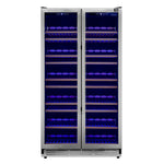 Forno Vernazza 40-Inch Side-by-Side Dual Zone Wine Cellar, 25.07 cu.ft Capacity, Stainless Steel, Temperature Control, UV-Protected Glass Door, Wooden Shelves - BonPrix Électroménagers