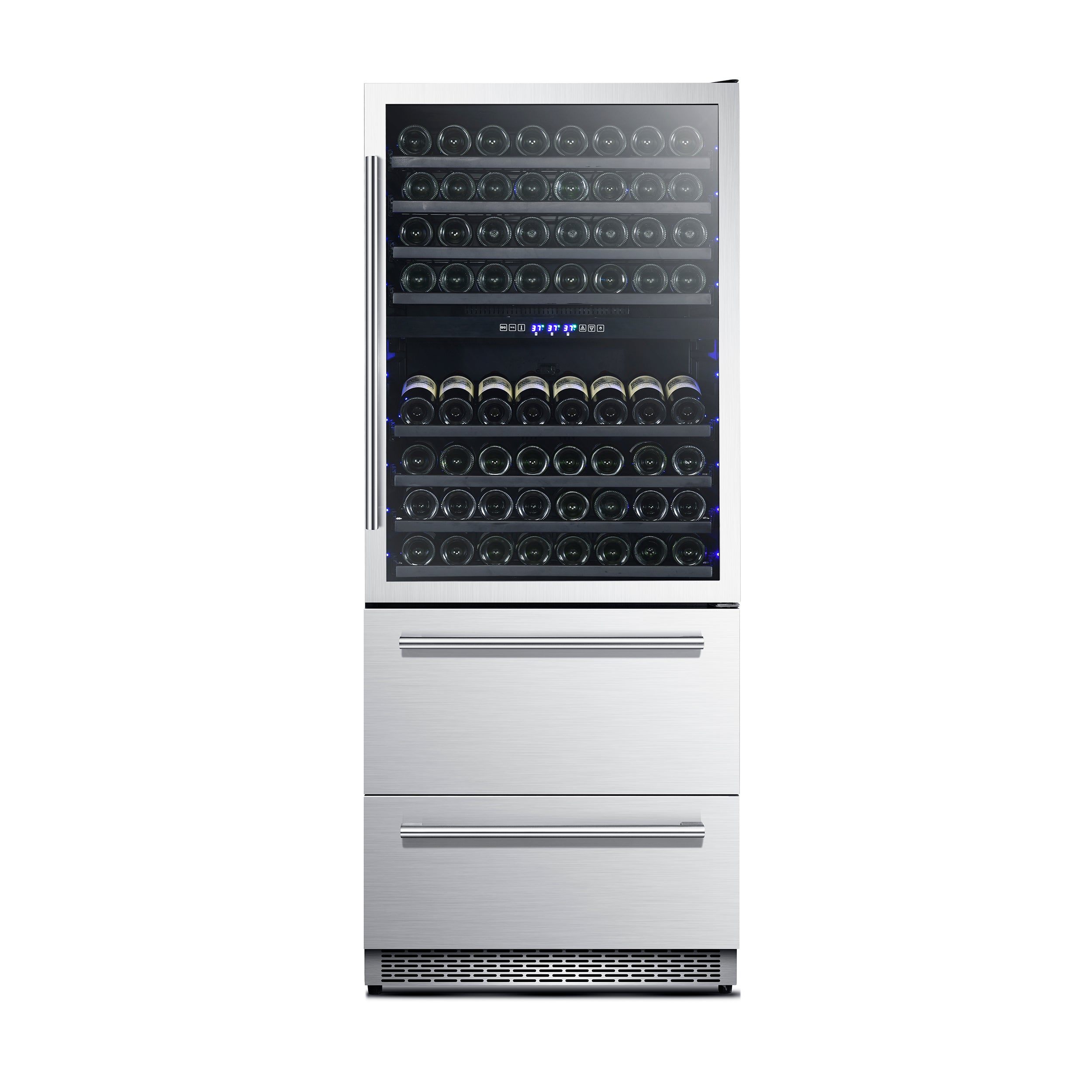 Forno Capraia 30-Inch Dual Temperature Zone Wine Cooler, Up to 144 Bottles, Two Refrigerated Drawers, Adjustable Temperature Zones - BonPrix Électroménagers