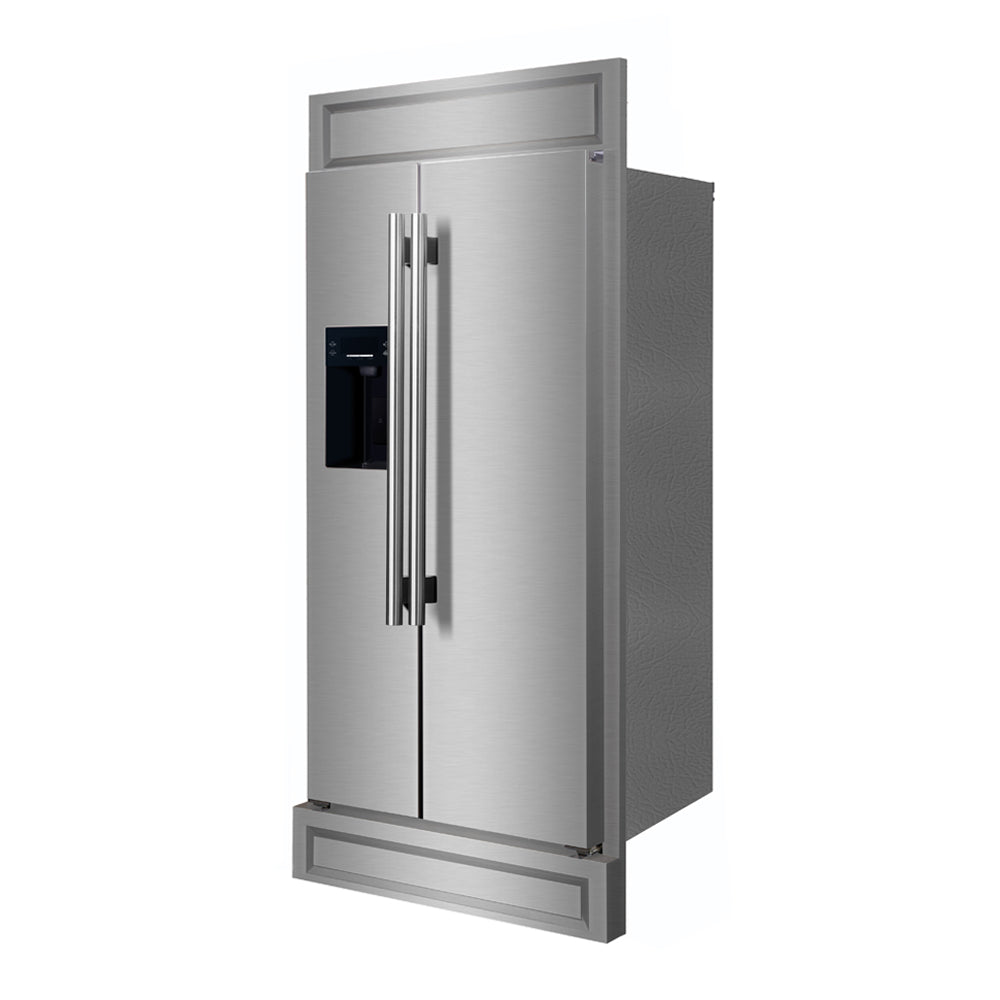 Forno Salerno 40-Inch Built-In Stainless Steel Refrigerator, 20 cu.ft, Modern Decorative Grill, ENERGY STAR Certified - BonPrix Électroménagers