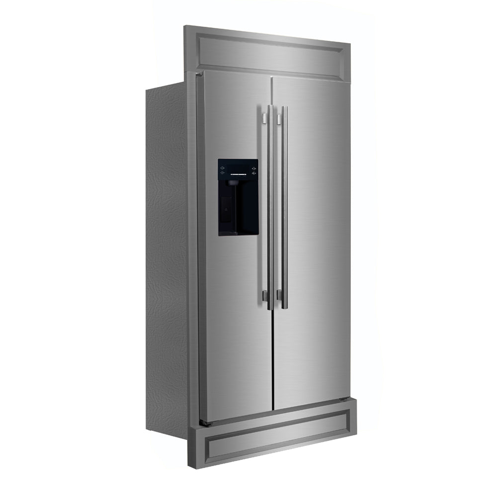 Forno Salerno 40-Inch Built-In Stainless Steel Refrigerator, 20 cu.ft, Modern Decorative Grill, ENERGY STAR Certified - BonPrix Électroménagers