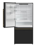 Forno Milano Espresso 31-Inch Black Bottom Freezer Refrigerator, 17.2 Cu. Ft., Energy-Efficient, No Frost, Built-In Ice Maker - BonPrix Électroménagers
