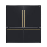 Forno Milano 2-Piece 62-Inch Freestanding Dual Bottom Freezer Refrigerator in Black – 34.4 cu.ft, Touch Control, Ice Maker - BonPrix Électroménagers
