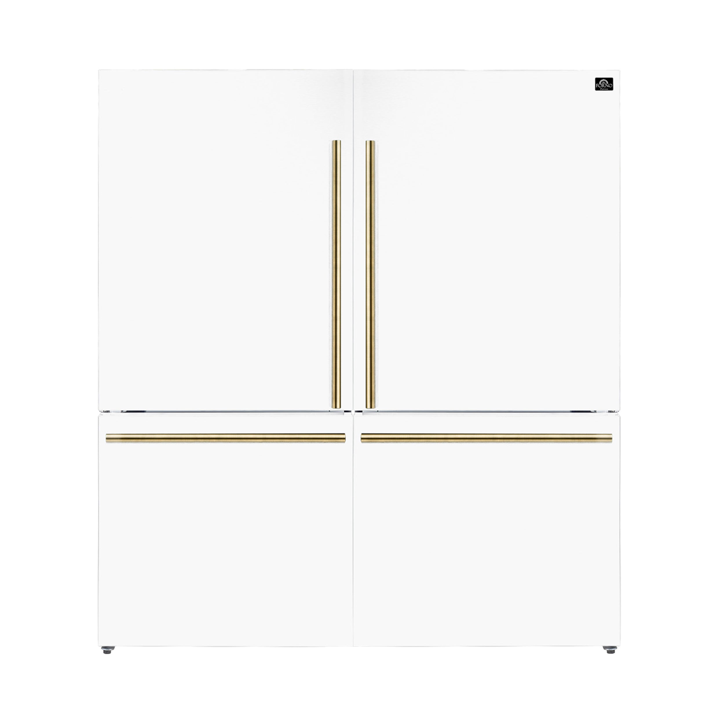 Forno Milano 2-Piece 62-Inch Freestanding Dual Bottom Freezer Refrigerator, White – 34.4 cu.ft, Touch Control, Ice Maker - BonPrix Électroménagers
