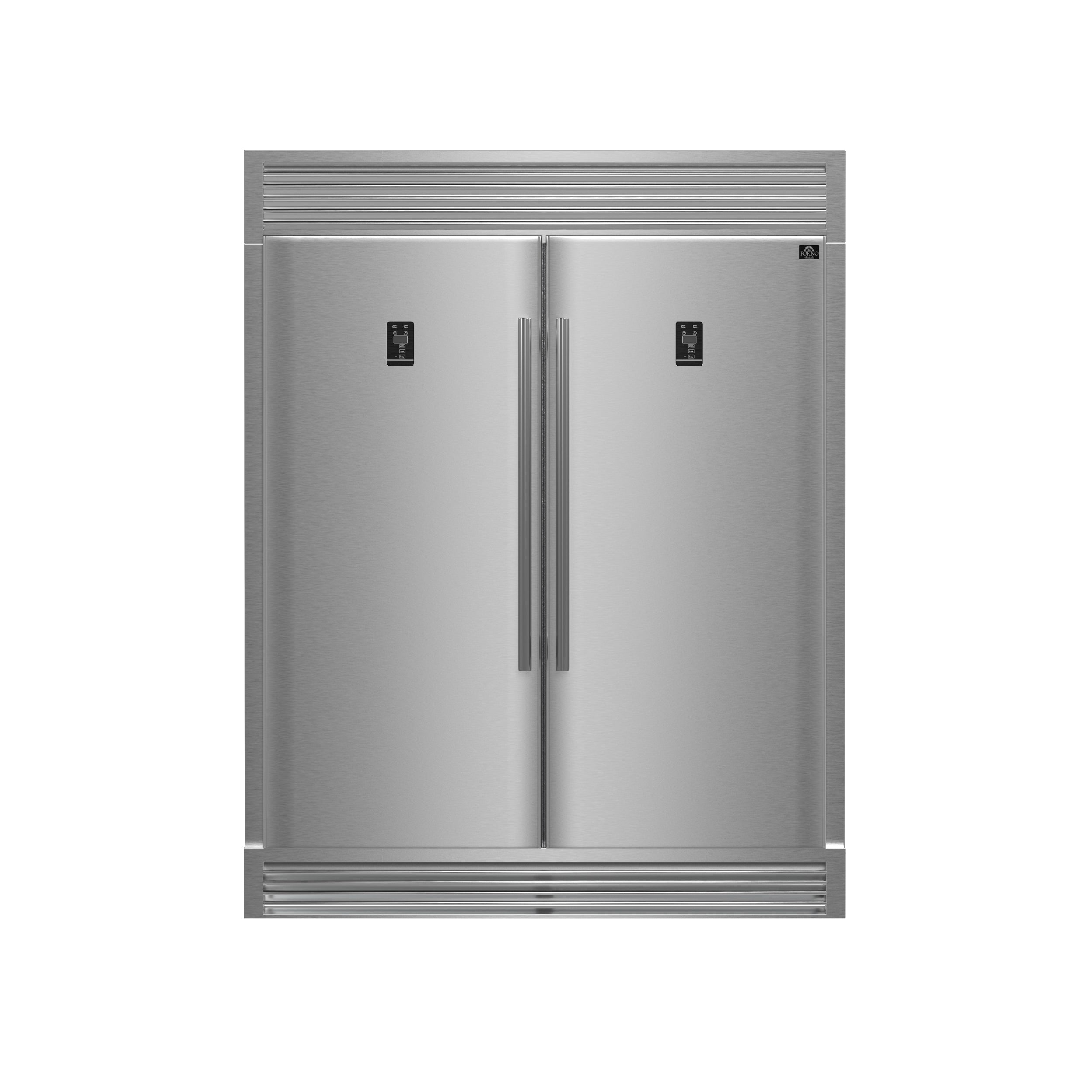 FORNO Premium 2-Piece Kitchen Bundle - Capriasca 48" Stainless Steel Range, Rizzuto 60" W. Dual Combo Convertible Refrigerator - FBDL-019-04CAUS - BonPrix Électroménagers
