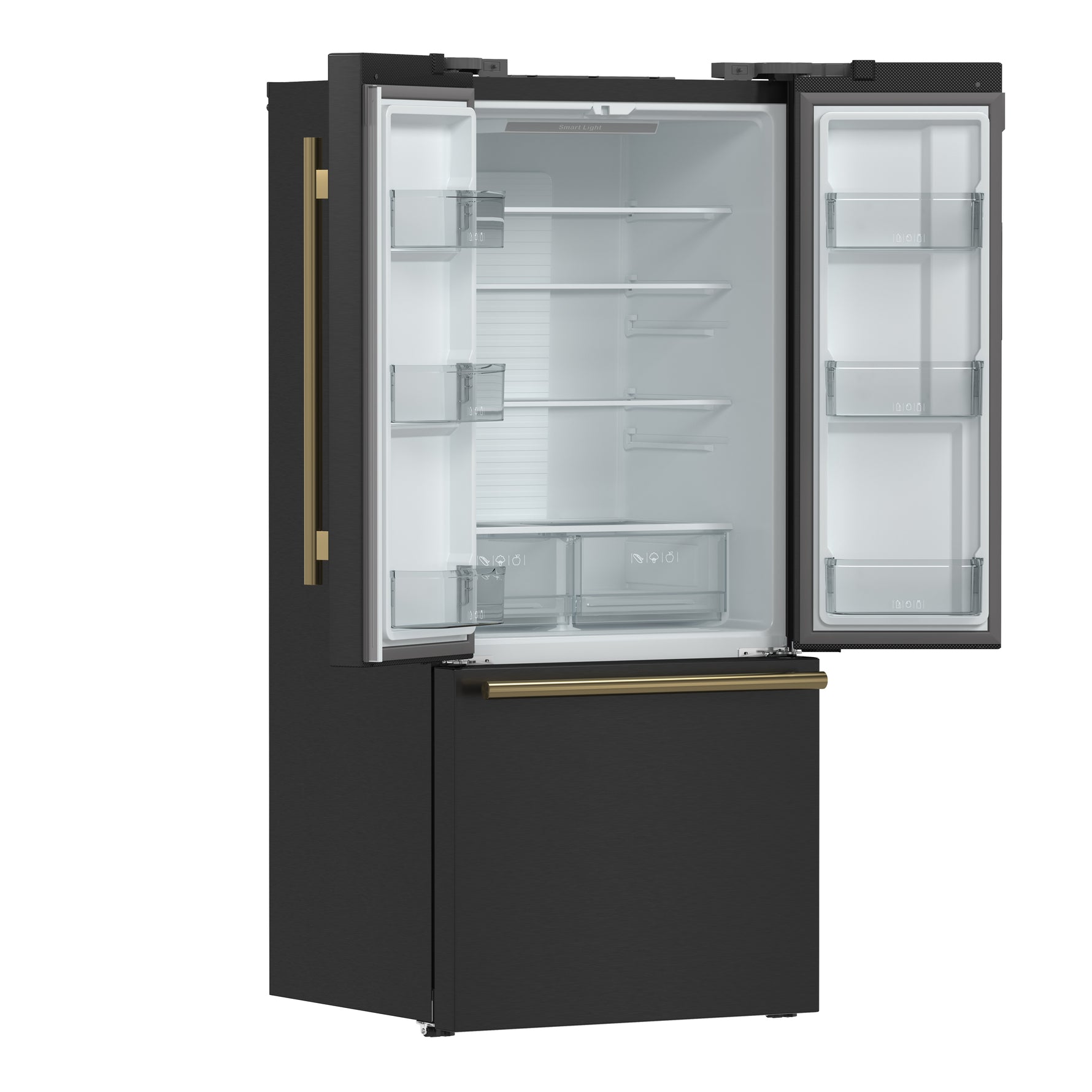 Forno Gallipoli Espresso 30-Inch Black French Door Refrigerator, Bottom Freezer, 17.5 Cu. Ft., No Frost, Ice Maker - BonPrix Électroménagers