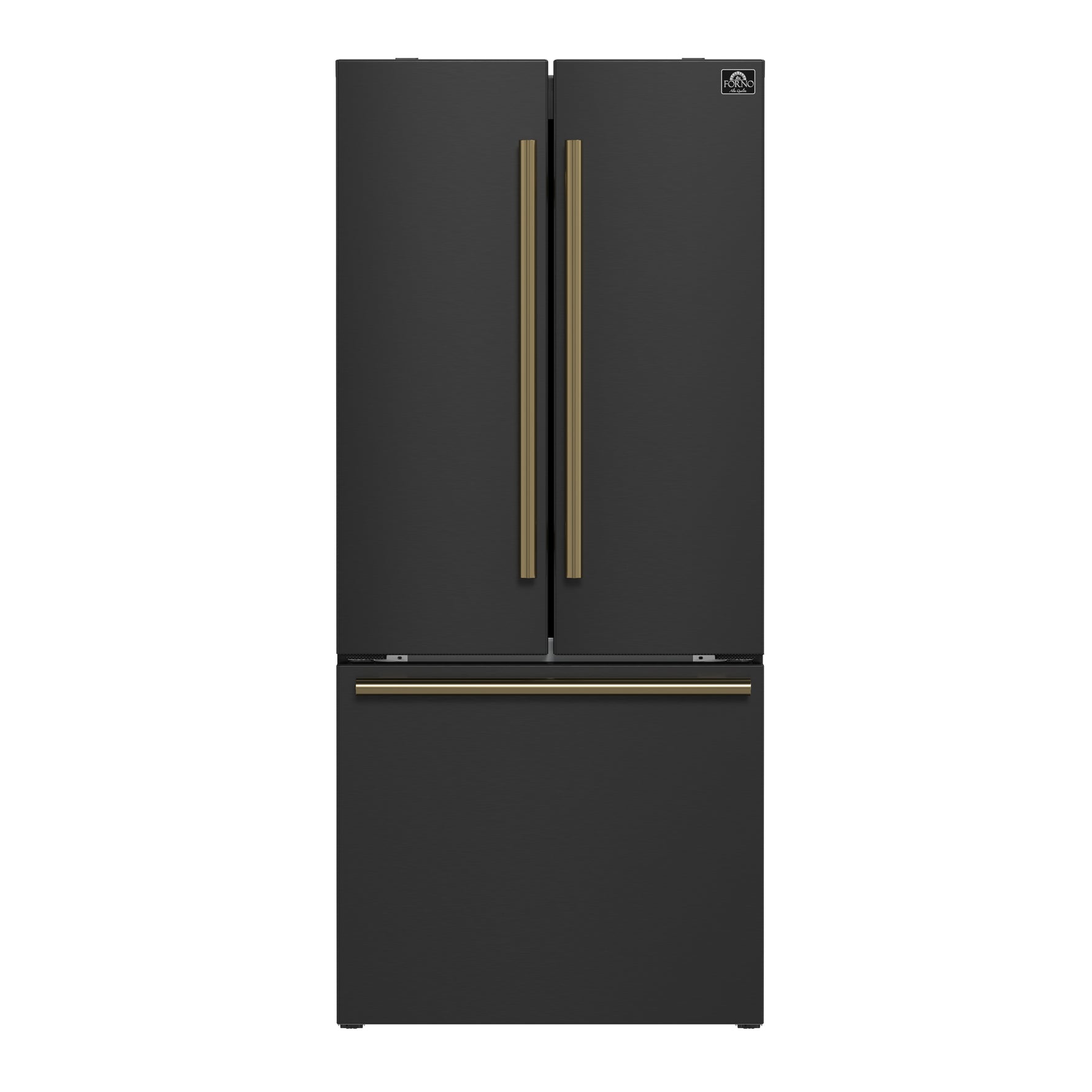 Forno Gallipoli Espresso 30-Inch Black French Door Refrigerator, Bottom Freezer, 17.5 Cu. Ft., No Frost, Ice Maker - BonPrix Électroménagers
