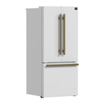 Forno Gallipoli Espresso 30-Inch White French Door Refrigerator, Bottom Freezer, 17.5 Cu. Ft., No Frost, Ice Maker - BonPrix Électroménagers