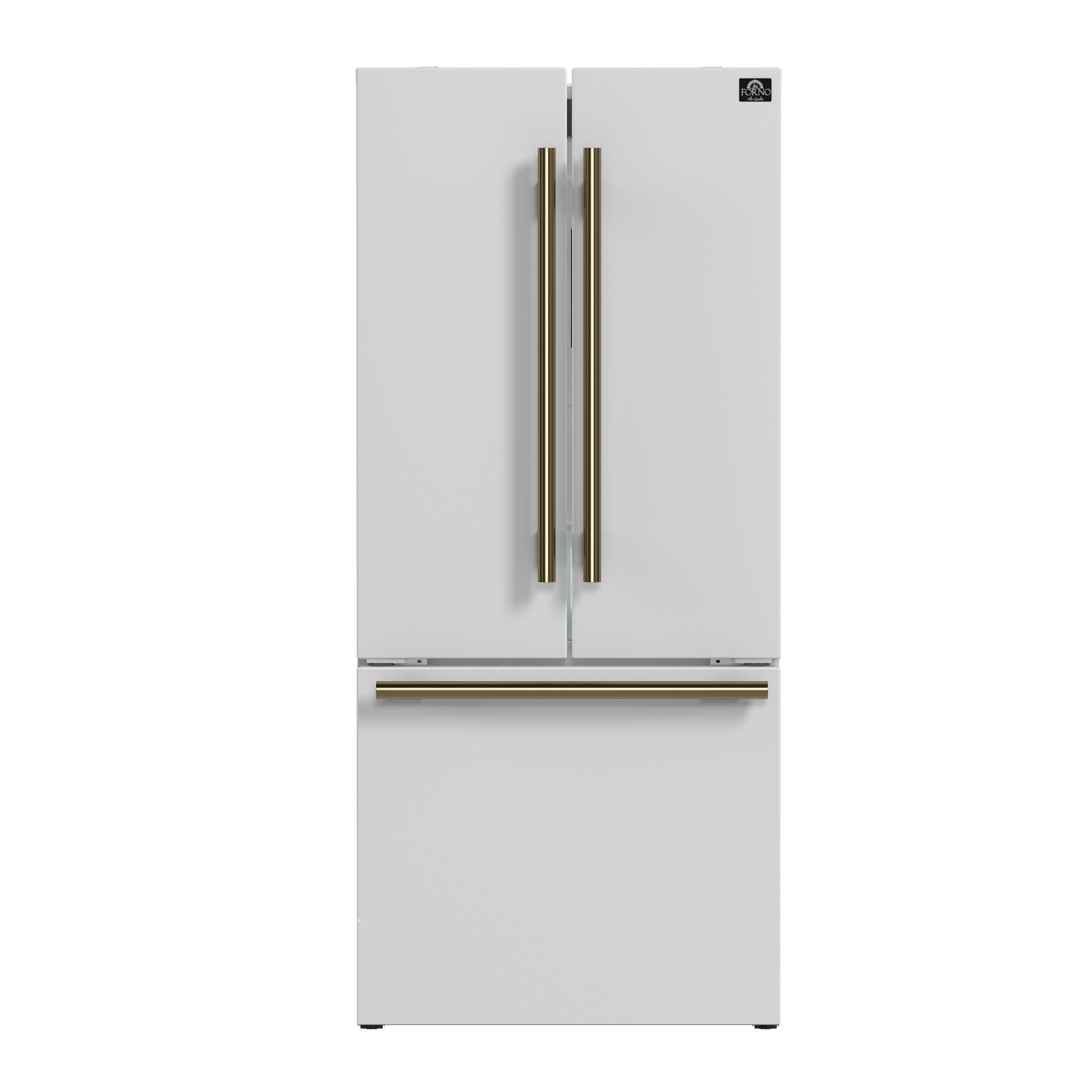 Forno Gallipoli Espresso 30-Inch White French Door Refrigerator, Bottom Freezer, 17.5 Cu. Ft., No Frost, Ice Maker - BonPrix Électroménagers