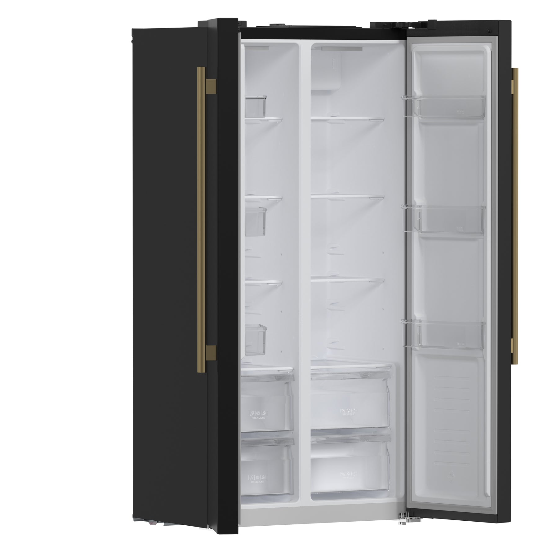 Forno Salerno Espresso 33-Inch Black Side-by-Side Refrigerator, 15.6 Cu. Ft., Energy-Efficient, No Frost, Modern Design - BonPrix Électroménagers