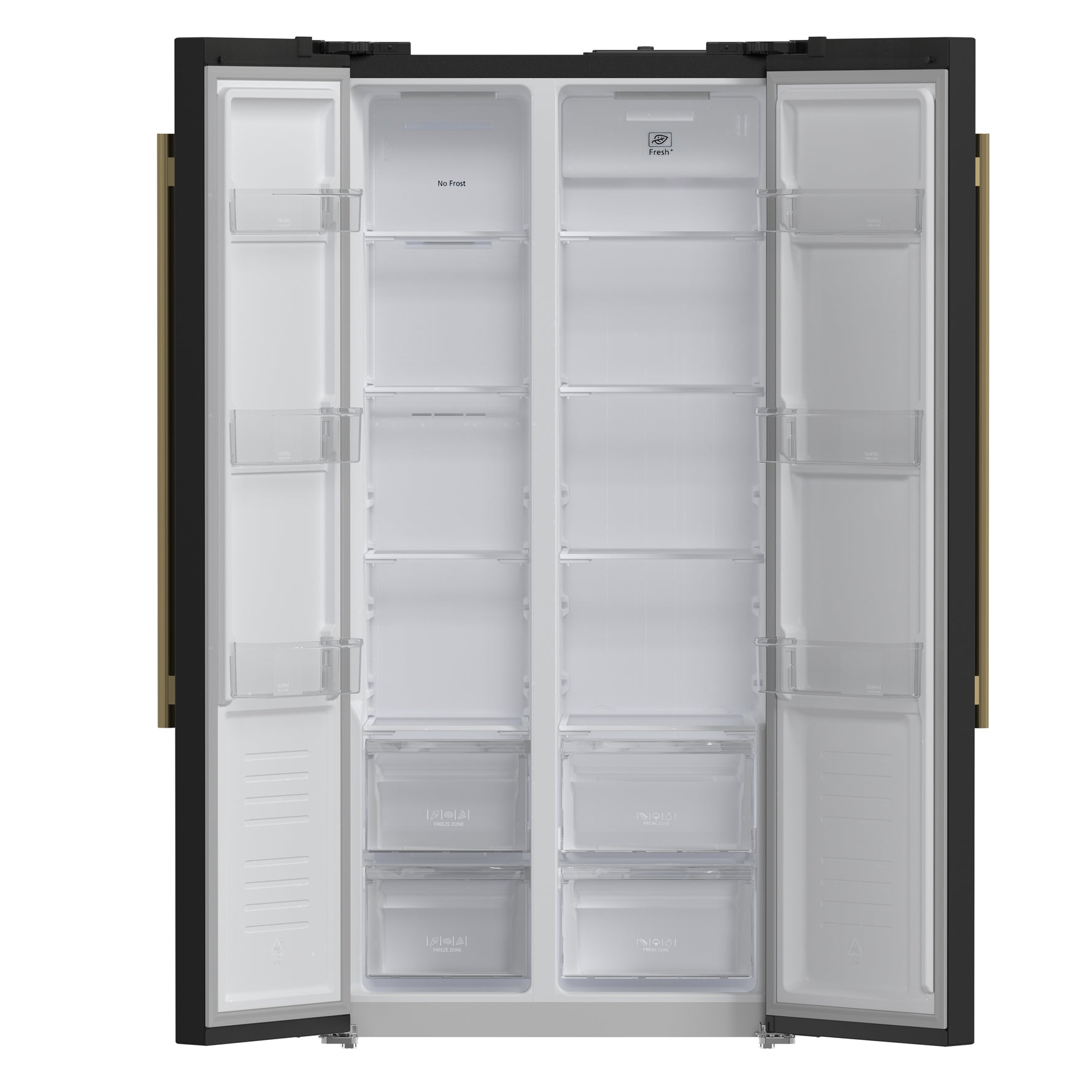 Forno Salerno Espresso 33-Inch Black Side-by-Side Refrigerator, 15.6 Cu. Ft., Energy-Efficient, No Frost, Modern Design - BonPrix Électroménagers