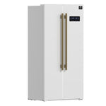 Forno Salerno Espresso 33-Inch White Side-by-Side Refrigerator, 15.6 Cu. Ft., Energy-Efficient, No Frost, Modern Design - BonPrix Électroménagers