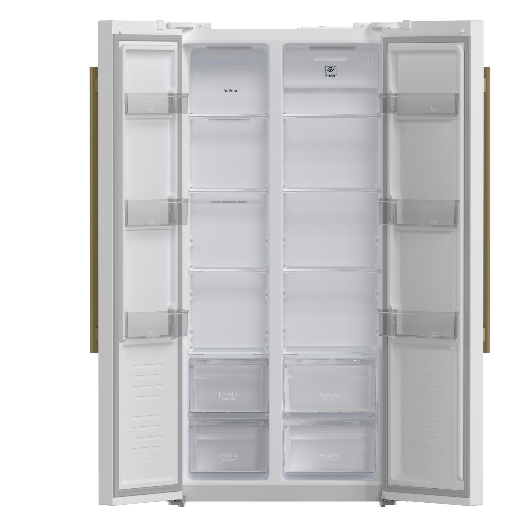 Forno Salerno Espresso 33-Inch White Side-by-Side Refrigerator, 15.6 Cu. Ft., Energy-Efficient, No Frost, Modern Design - BonPrix Électroménagers